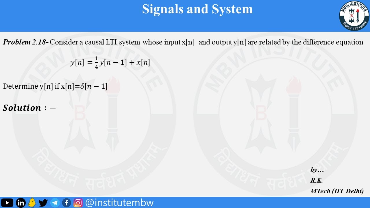 Problem 2.18|Linear Time-Invariant Systems |Oppenheim |2nd ed.