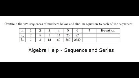 Algebra Help: Sequence and Series: Problem A - International Youth Math Challenge