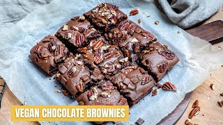 How To Make Vegan Chocolate Brownies Easy - Vegan Brownies Recipe - Blondelish