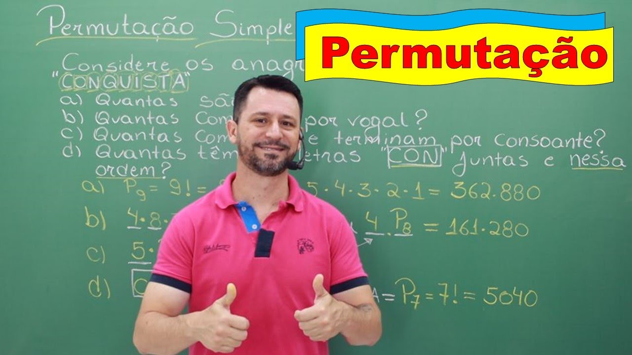 Permutação. Como calcular a quantidade de anagramas da palavra CONQUISTA. Aula 2 @SoNumeros