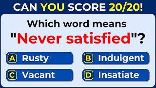 How Strong Is Your Vocabulary Can You Score 20/20 97% Cannot! #challenge 29