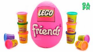 Gigante Play Doh Huevos Sorpresa Lego | Aprender frutas con juguetes | Jugando con bloques de LEGO