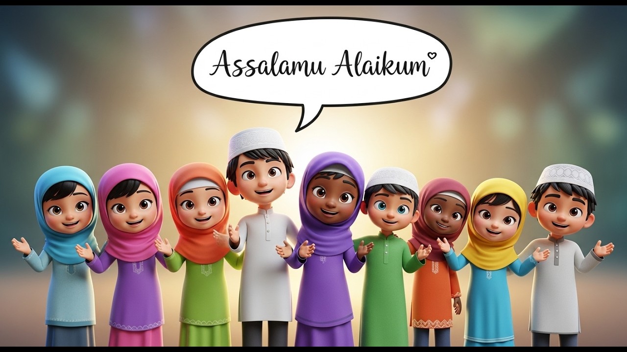 Asalamu Alaikum | Islamic Greeting Song for Kids | Urdu Nasheed for Children 🌙