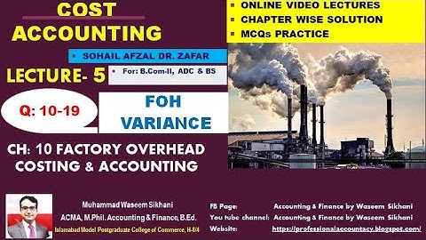 Q 10-19 ( Ch:10 FOH Costing)   SOHAIL AFZAL     DR. ZAFAR