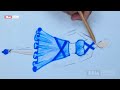 Blue Cross-Strap Two-Piece Sketch — Dress Design &amp; Styling Tips | SSM Fashion