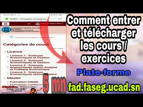 Comment entrer et télécharger les cours Plate-forme {FASEG} facilement