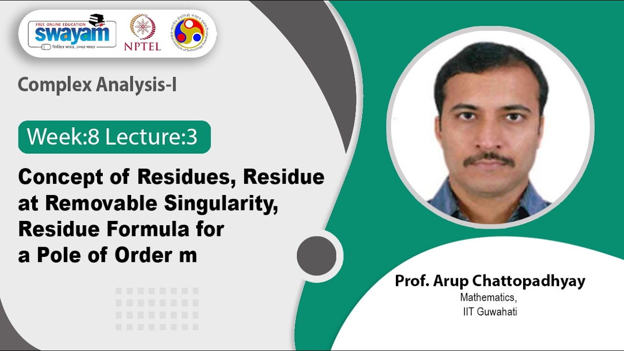 Lec 49: Concept of residues, residue at removable singularity, residue formula for a pole of order m