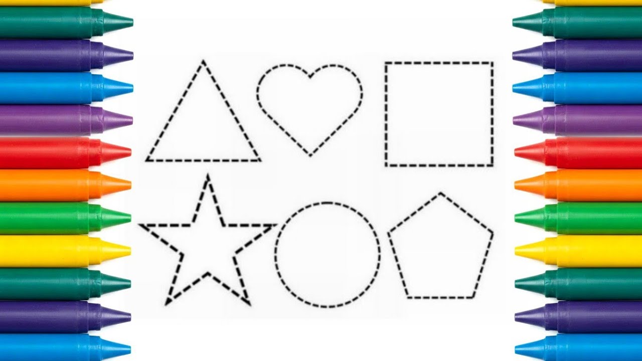 Забавные рисунки 2D-фигур для детей | Основы рисования геометрических фигур ❤️🔵