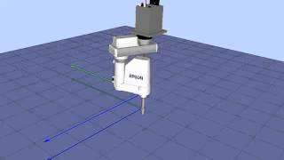 Epson RC+ Simulator. 'Move' with CP 'continuous path' example 2
