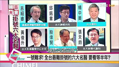 挂号求医要等半年!  全台最难挂号六大名医一号难求! 【国民大会☆美人顾健康】 - 天天要闻