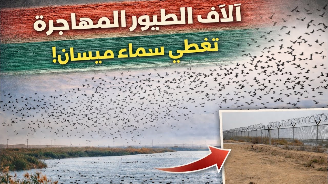 مشهد نادر للطيور المهاجرة بعد اكتشاف بحيرة صناعية 