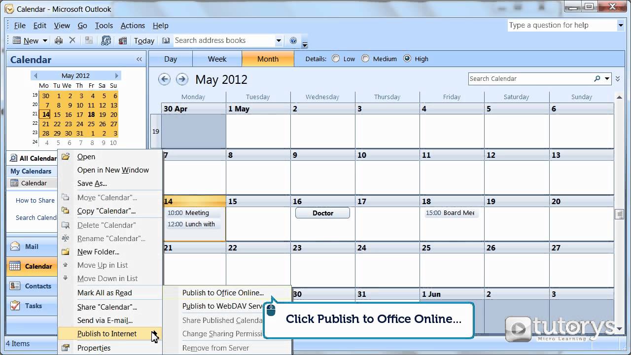 How To Publish A Calendar On Internet With Outlook 2007 YouTube