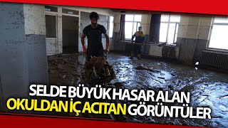 Selde Büyük Hasar Alan Özlüce Ortaokulu Bir Hafta Sonra Tadilata Girecek