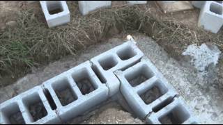 Laying block in the foundation