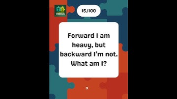 Riddle 15/100: Forward I am heavy, but backward I’m not? 🔁 🧠 #shorts #riddles #riddleswithanswers