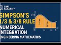 Numerical Integration using Simpson’s 1/3rd and 3/8th Rule | Degree Engineering | M2 DEGREE