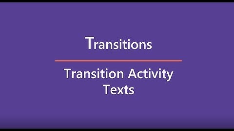 #CPsmart: Transitions - Transition Activity Texts