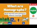 What are homographs  words with multiple meanings  learn english