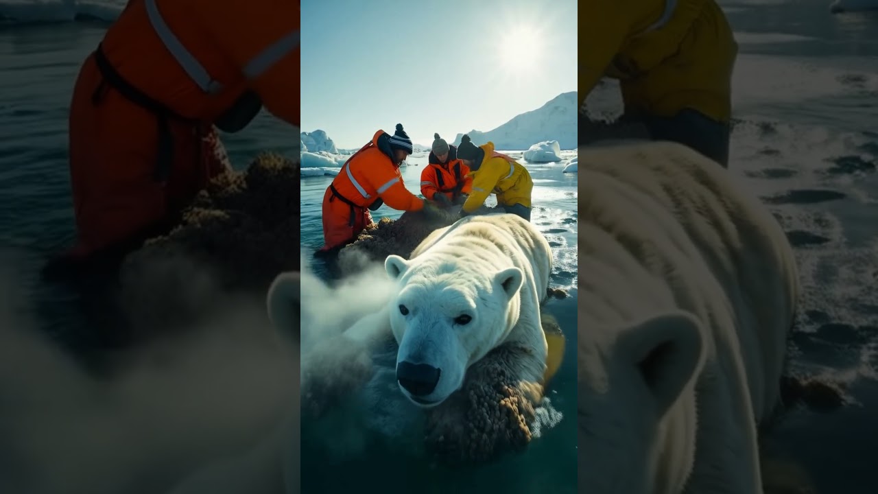 Polar Bear Rescue Mission: Removing Heavy Barnacles in Arctic Ice