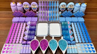 Slime Mixing Babycry Purple Vs Blue Glossy Slime Asmr Pops