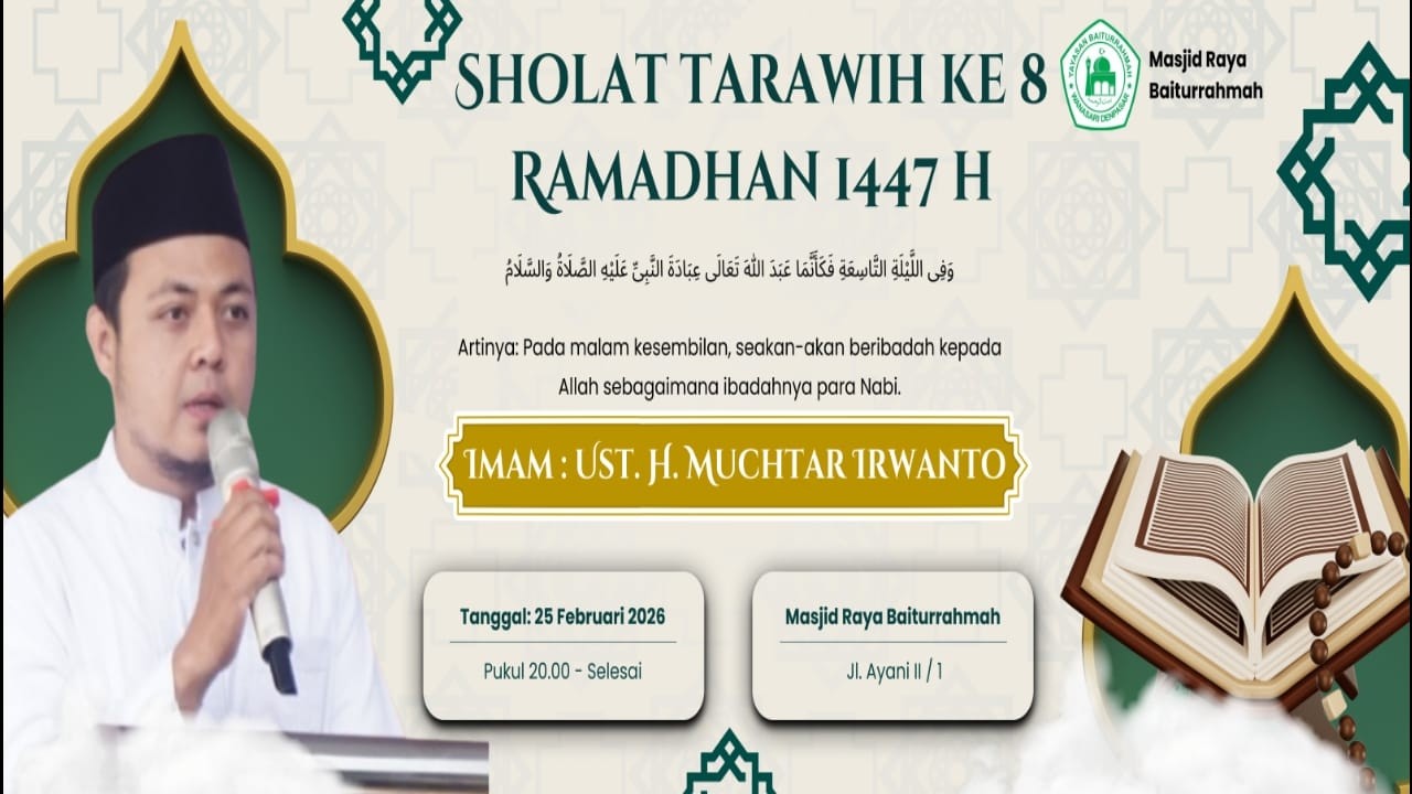 🔴 [ LIVE ] Tarawih Ke 8  Ramadhan 1447 H ( Imam : Ustadz H. Muchtar Irwanto )