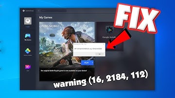 How To Fix Call Of Duty, PUBG Error warning (16, 2184, 112) in Gameloop Tencent Gaming Buddy pc