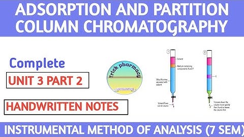 Adsorption and partition column chromatography | Instrumental method of analysis unit 3