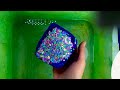 Pigment Asmr : Water Crush Blue Glitter Bombs with Blocks 