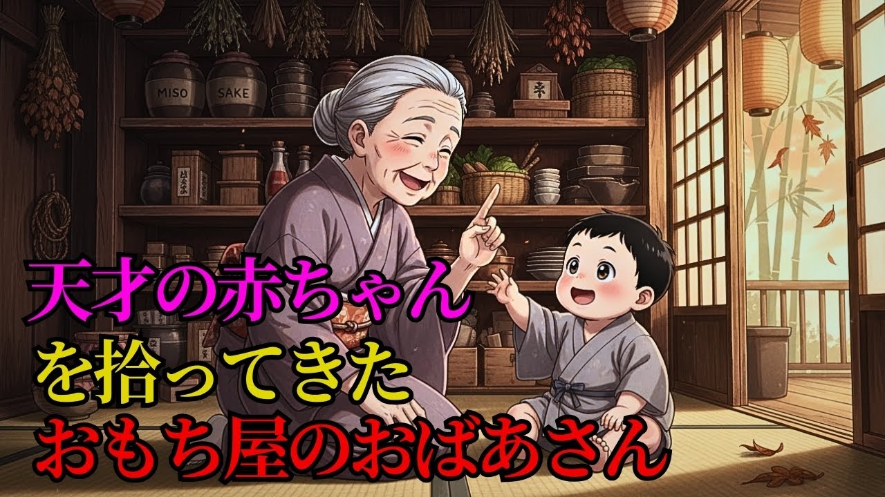 おもち屋のおばあさんが拾って育てた赤ちゃん、その子の驚きの正体とは？| 野談 | 時代劇 | 昔話 | 説話 | 民話