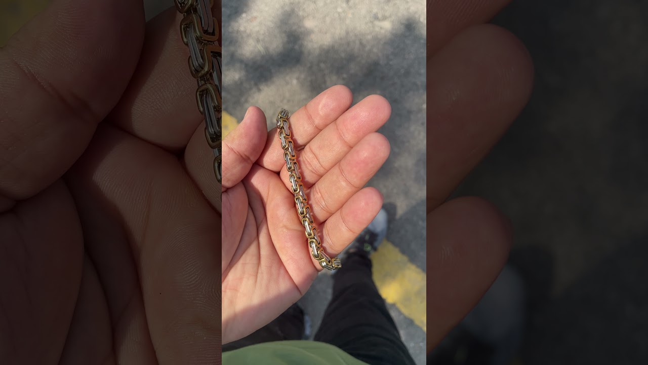 Monster Tail - Thin Two Tone Stainless Steel Chain Bracelet