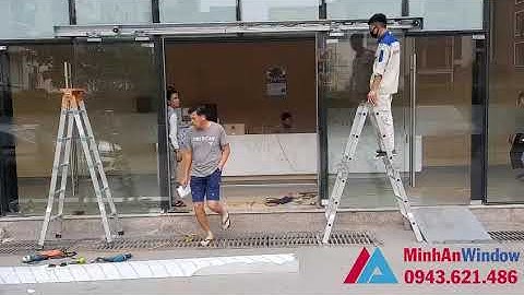 Lắp đặt cửa kính tự động khung mặt dựng, Cửa tự động Minh An
