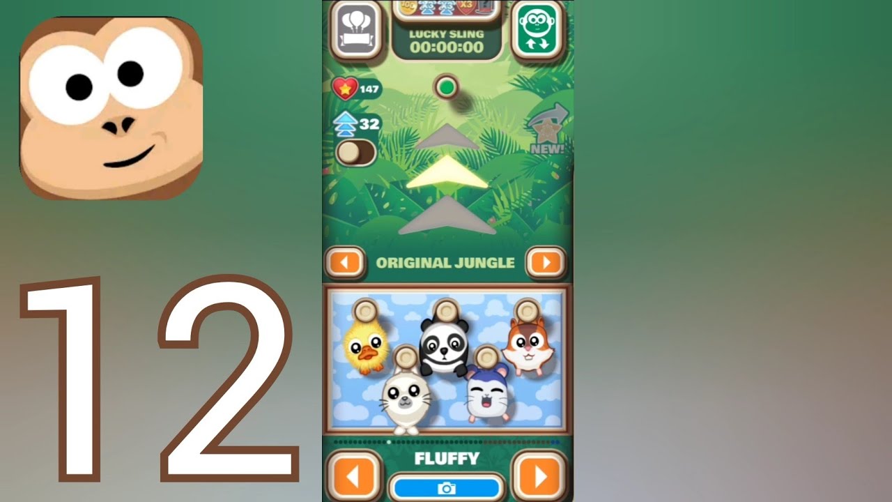 Sling Kong Gameplay Walktrought Part 12 Fluffy (IOS, Android) YouTube