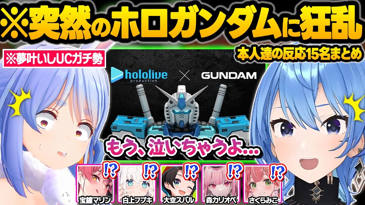 突如発表された”ホロライブガンダム”のガンプラや神コラボに荒れ狂ってしまうガンオタホロメン達w面白反応まとめ【星街すいせい/さくらみこ/大空スバル/兎田ぺこら/白上フブキ/ホロライブ/切り抜き】
