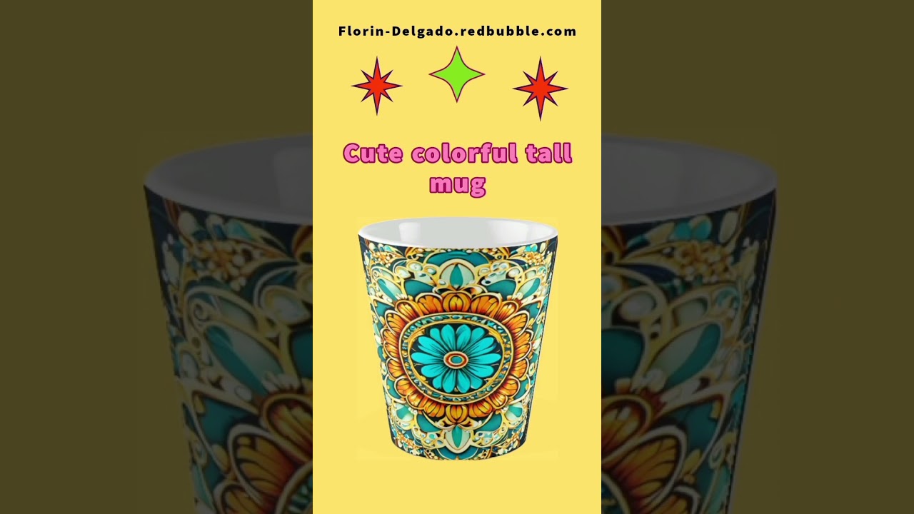 cute colorful tall mug 