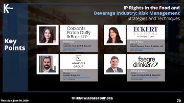 Key Points Segment: IP Rights in the Food and Beverage Industry CLE