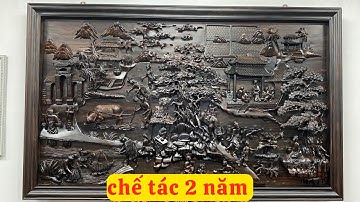 Tranh Đồng Quê Gỗ Mun Hoa Lào Nghệ Nhân Chế Tác Thủ Công 2 Năm ( đồ gỗ đồng kỵ mạnh kha )