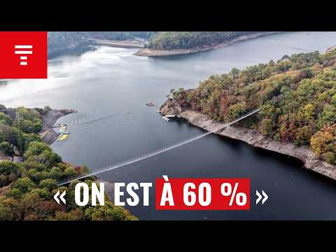 At Lake Guerlédan, the water level has dropped by 7 meters