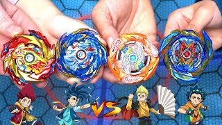 Brave Valkyrie Glide Ragnarok Vs Helios Volcano Hyperion Burn Beyblade Burst Team Battle