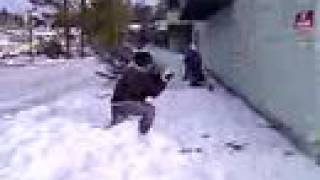 Gerard Having A Snowball Fight With His Cousin Ryan