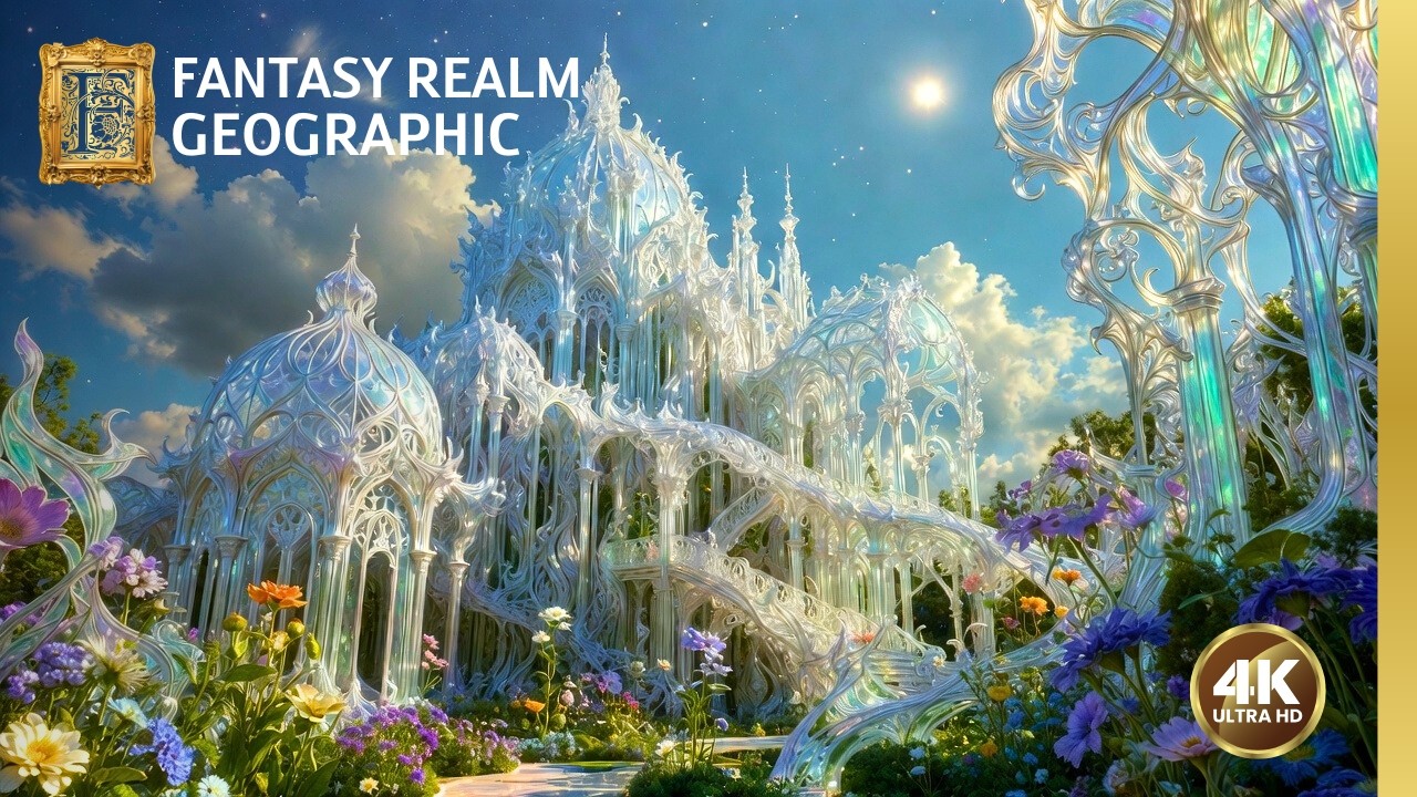 🏛️✨ The Living Crystal Palace Gardens | Ethereal 432Hz Breath Music & Soft Light | 4K