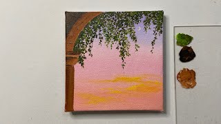 Sunset painting for beginners/acrylic painting for beginners tutorial/step by step painting
