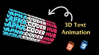 3D Text Animation using Html & Css With source code