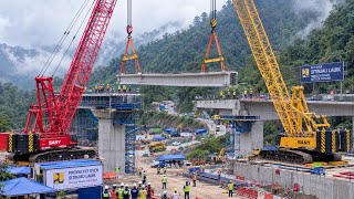 DETIK-DETIK Erection Girder Jembatan 1 Flyover Sitinjau Lauik! Sempat Tertunda Karena Hujan