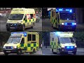 Ambulances responding with siren and lights for 1 hour