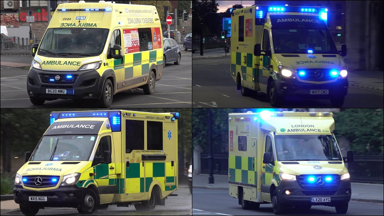 Ambulances responding with siren and lights for 1 hour | The 1st