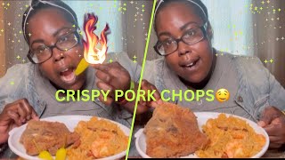 🔥CRAVING CRISPY PORK CHOPS~🍤SHRIMP SAUSAGE JAMBALAYA MUKBANG‼️🤤