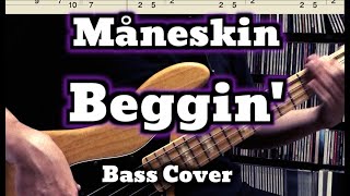 Maneskin - Beggin' (Bass Cover) Tabs in Video // Måneskin