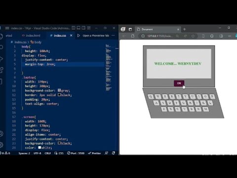 Built a Laptop with On and Off function with HTML CSS and JavaScript ...