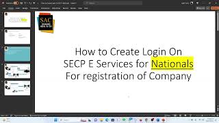 How to create Login on E Services Portal of Securities & Exchange Commission of Pakistan