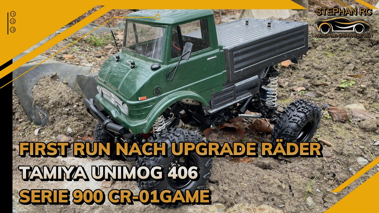 Tamiya CR-01 UNIMOG 406: First Run after my last Upgrades - YouTube